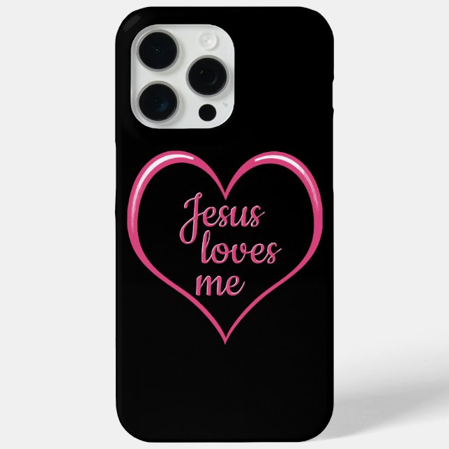 JESUS LOVES ME in Heart Case-Mate iPhone Case (Back)