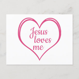 JESUS LOVES ME in Heart Postcard