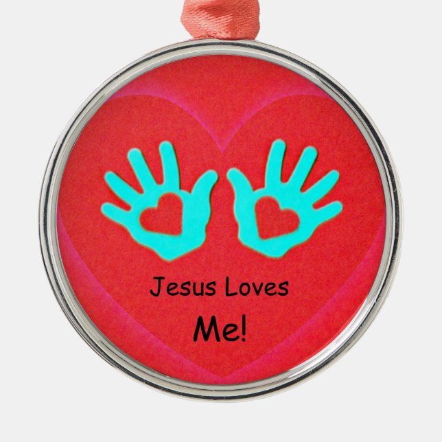 Jesus Loves Me! Metal Tree Decoration (Front)