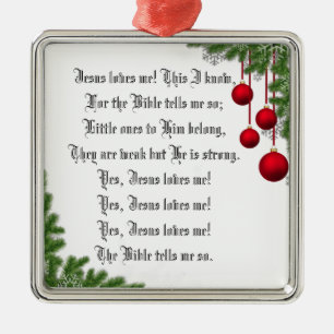 JESUS LOVES ME METAL TREE DECORATION