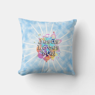 Jesus Loves Me, Pastel Watercolor Cushion