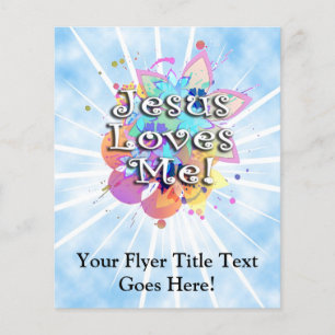Jesus Loves Me, Pastel Watercolor Flyer