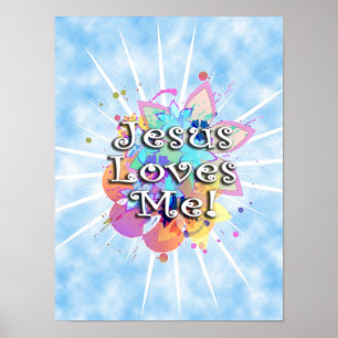 Jesus Loves Me, Pastel Watercolor Poster