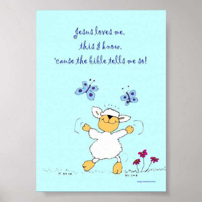 jesus loves me, sheep, poster (Front)