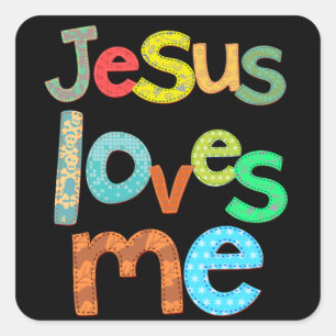 Jesus Loves  Me Square Sticker