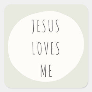 Jesus loves me. Stickers & Labels