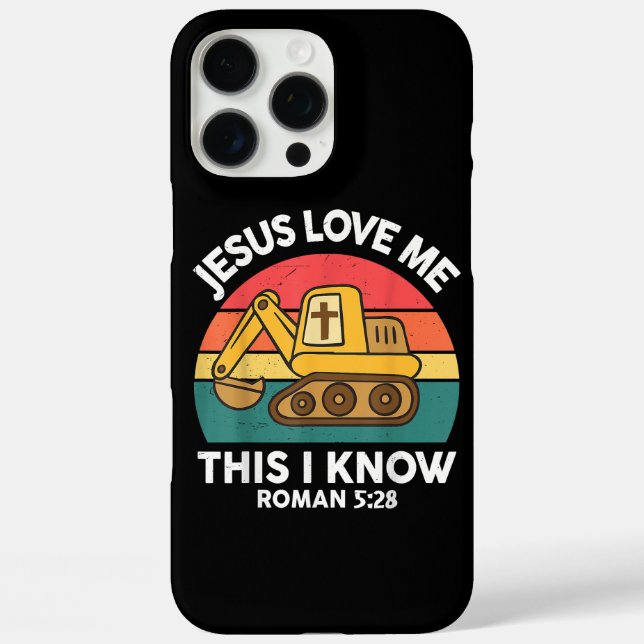 Jesus Loves Me This I Know Excavator Christian Case-Mate iPhone Case (Back)