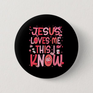 Jesus Loves Me This I Know God Religious Christian 6 Cm Round Badge