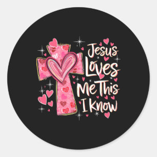 Jesus Loves Me This I Know God Religious Christian Classic Round Sticker