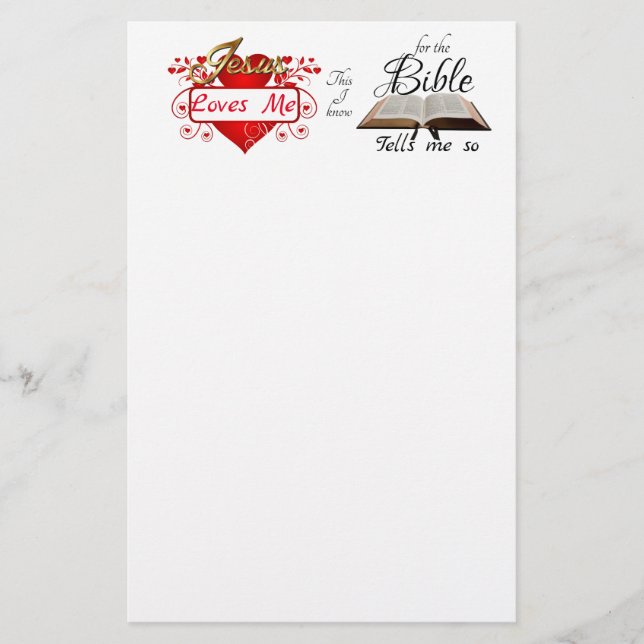 Jesus Loves Me, This I know ... Stationery (Front)