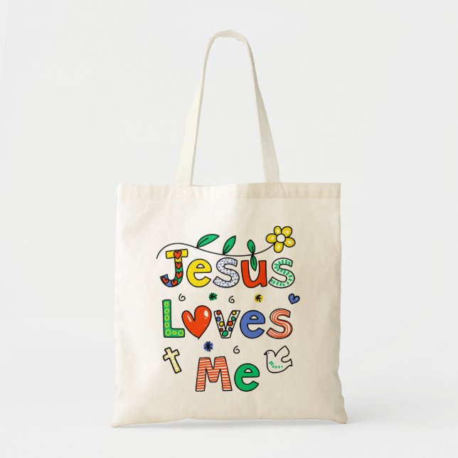 Jesus Loves Me Tote Bag (Front)