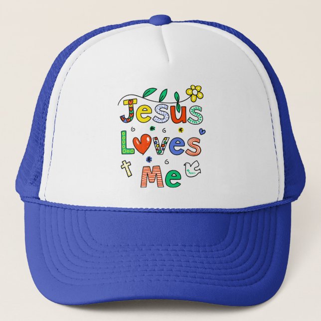 Jesus Loves Me Trucker Hat (Front)