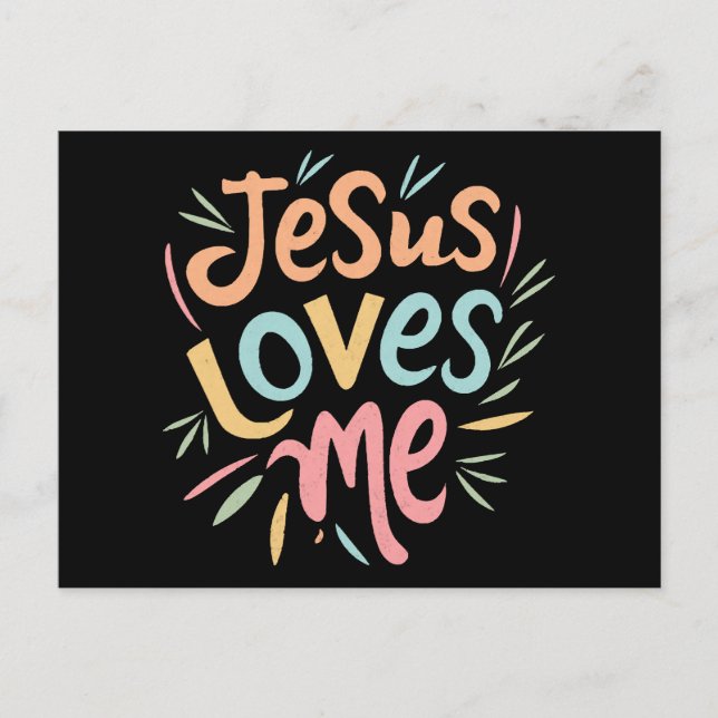 Jesus Loves Me - vintage design  Holiday Postcard (Front)