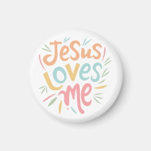Jesus Loves Me - vintage design Magnet