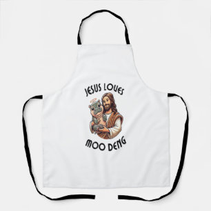 Jesus Loves Moo Deng T-Shirt_3 Apron