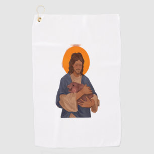 Jesus Loves Moo Deng T-Shirt Golf Towel