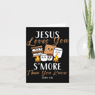 Jesus loves s'more christian church camper camping card