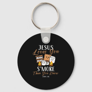 Jesus loves s'more christian church camper camping key ring