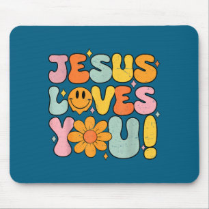 Jesus loves teen girl christian cute church giftJe Mouse Pad