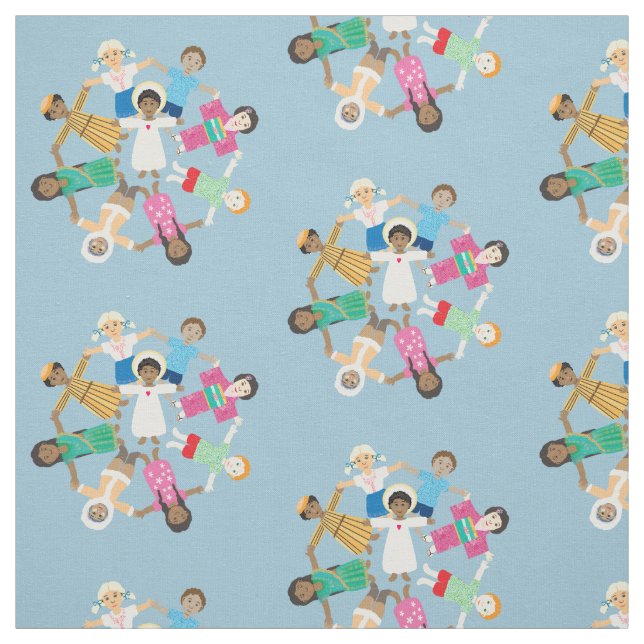 Jesus loves the little children fabric (Swatch)