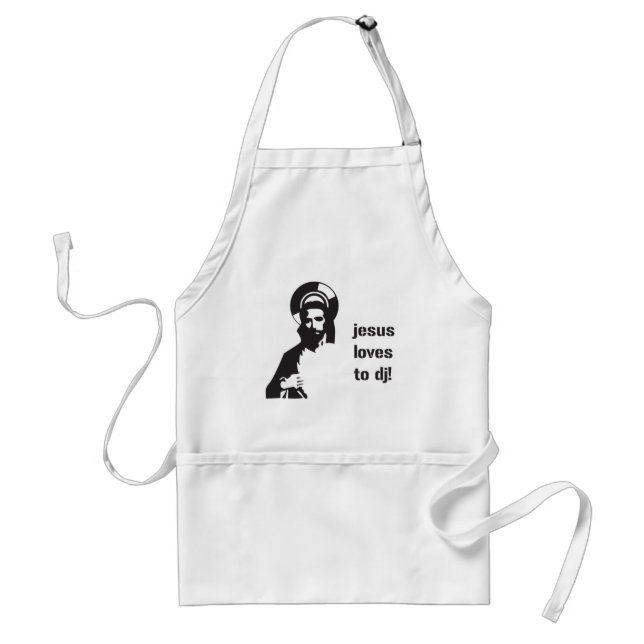Jesus Loves To DJ Standard Apron (Front)
