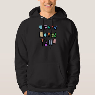 Jesus Loves Yall Pink Belief Faith Womens Girls Ki Hoodie