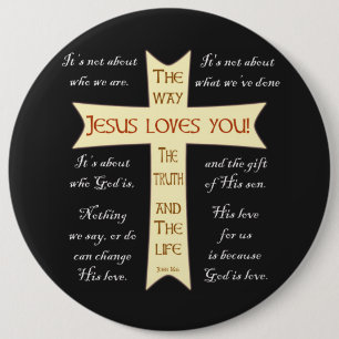 Jesus Loves You 6 Cm Round Badge