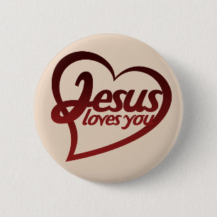 Jesus Loves you 6 Cm Round Badge