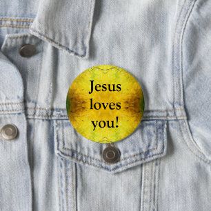 Jesus loves you! 7.5 cm round badge