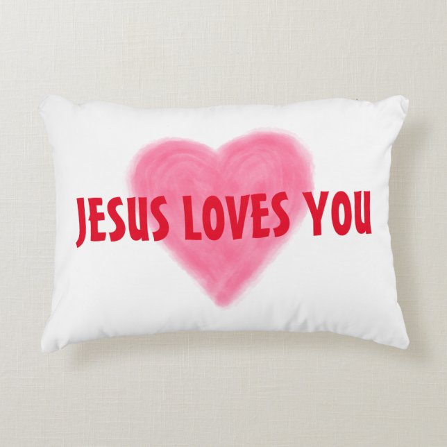 JESUS LOVES YOU Accent Pillow (Front)