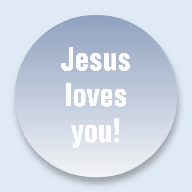 Jesus loves you! Any colour ombre  Classic Round Sticker (Creator Uploaded)