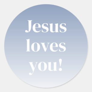 Jesus loves you! Any colour ombre  Classic Round Sticker