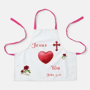 jesus loves you apron