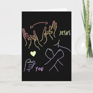 Jesus Loves You Asl Sign Language Christian Faith  Card