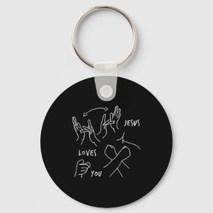 Jesus Loves You Asl Sign Language Christian  Key Ring