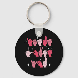 Jesus Loves You Asl Sign Language Christian Valent Key Ring