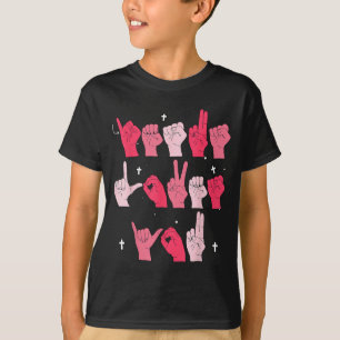 Jesus Loves You Asl Sign Language Christian Valent T-Shirt