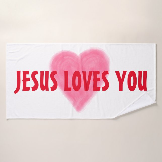 JESUS LOVES YOU Bath Towel Set (Bath Towel)
