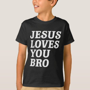 Jesus Loves You Bro, Funny Christian Faith Retro V T-Shirt