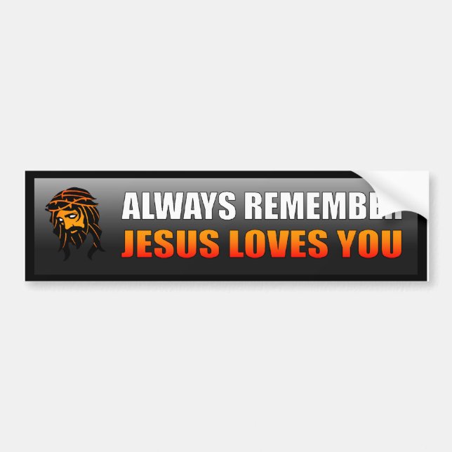 JESUS LOVES YOU BUMPER STICKER (Front)