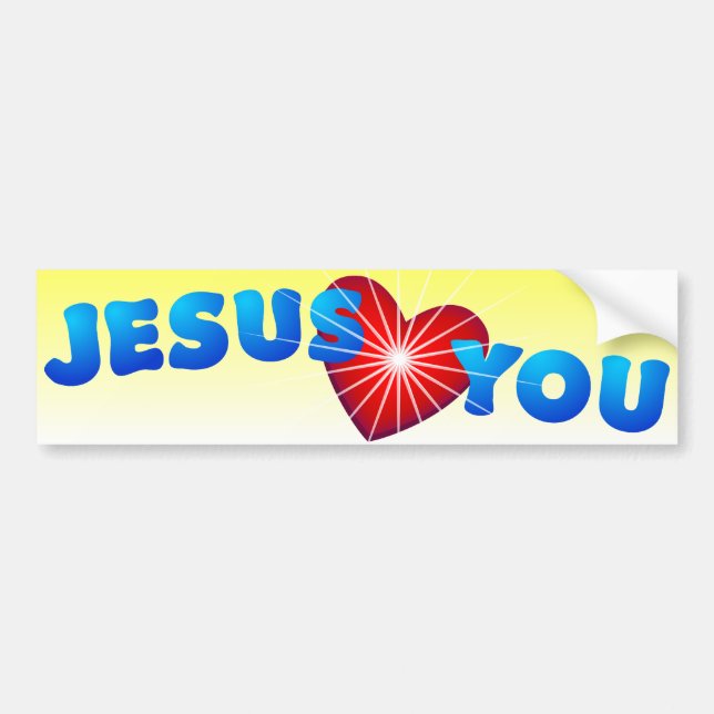 Jesus Loves You Bumper Sticker (Front)