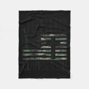 Jesus Loves You Camo Christian 4th July Men Women  Fleece Blanket