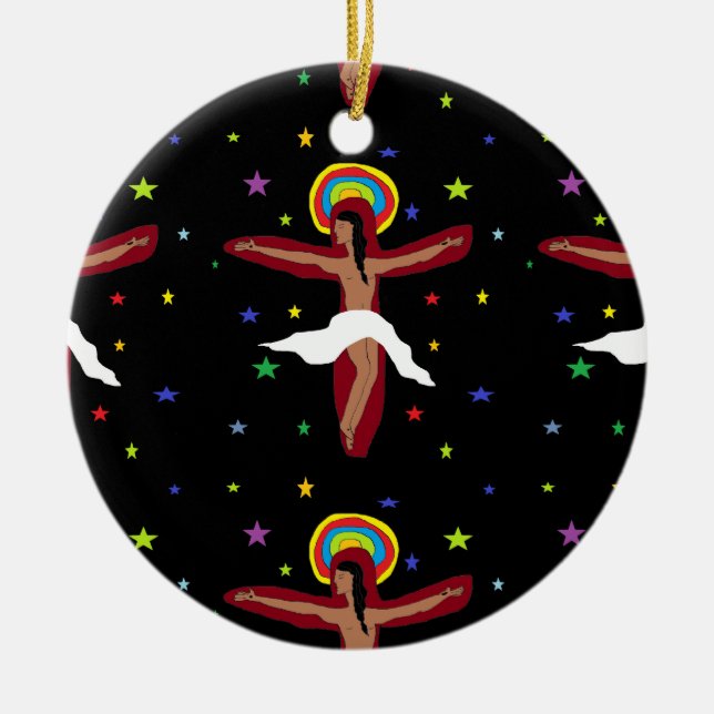 Jesus Loves You Ceramic Tree Decoration (Front)