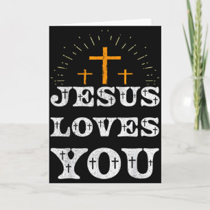 Jesus Loves You Christian Cross Faith Card