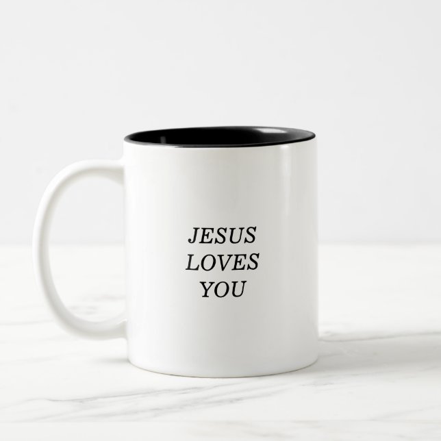 Jesus Loves You Christian Faith Quote Coffee Mug (Left)