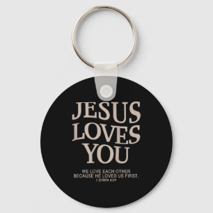 Jesus Loves You Christian Key Ring