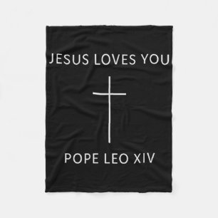Jesus Loves You Christian Minimal Religious Faith  Fleece Blanket