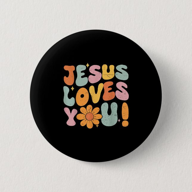 Jesus Loves You Christian Teen Girl God Sister Goo 6 Cm Round Badge (Front)