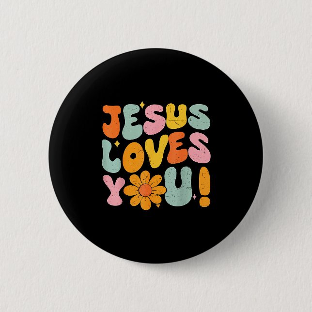 Jesus Loves You Christian Teen Girl God Sister Goo 6 Cm Round Badge (Front)