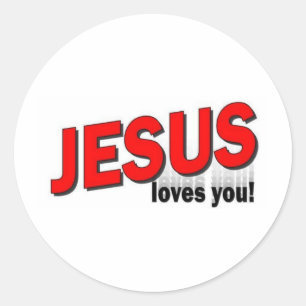 Jesus loves you. classic round sticker